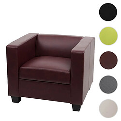 Mendler Fauteuil chaise lounge Lille ~ similicuir, rouge-brun