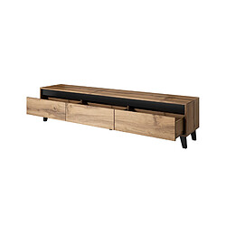 Bestmobilier Lord - meuble TV - bois et noir - 185 cm - style industriel