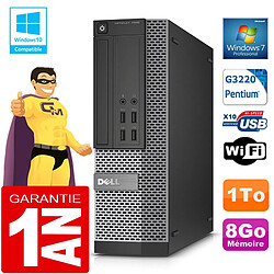 PC DELL 7020 SFF Intel G3220 Ram 8Go Disque 1 To Graveur DVD Wifi W7 - Occasion