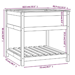 vidaXL Jardinière avec étagère Marron miel 82,5x82,5x81 cm Bois de pin pas cher