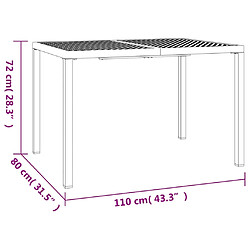 vidaXL Table de jardin anthracite 110x80x72 cm acier pas cher