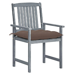 Maison Chic Lot de 8 Chaises de jardin avec coussins | chaises d'extérieur | Fauteuil Relax Bois d'acacia solide Gris -GKD38649