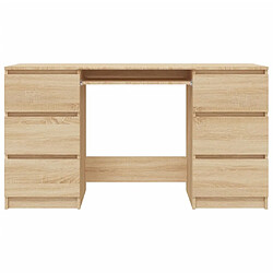 Avis vidaXL Bureau Chêne sonoma 140x50x77 cm Bois d'ingénierie