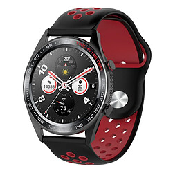 Avis Bracelet en silicone 22mm bicolore noir/rouge pour votre Huawei Watch GT/Honor Watch Magic