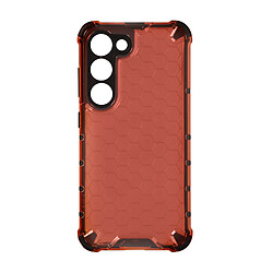 Avizar Coque pour Galaxy S23 Antichoc Coins Renforcés Design Nid d'Abeille Rouge