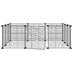 vidaXL Cage animaux de compagnie à 12 panneaux et porte Noir 35x35 cm