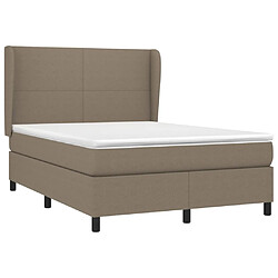 Avis Maison Chic Lit adulte- Lit + matelas,Sommier à lattes de lit avec matelas Taupe 140x200 cm Tissu -GKD46605