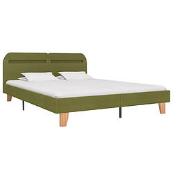 Maison Chic Lit adulte - Cadre de lit avec LED,Structure du lit Contemporain Vert Tissu 180 x 200 cm -MN82151