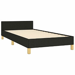 Maison Chic Lit adulte - Cadre Structure de lit avec tête de lit Contemporain Noir 80x200 cm Tissu -MN54357 pas cher