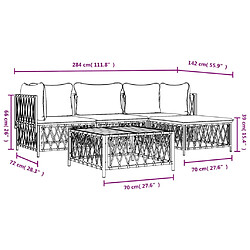 vidaXL Salon de jardin avec coussins 4 pcs anthracite acier pas cher