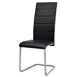 Decoshop26 Lot de 2 chaises de salle à manger cuisine cantilever design moderne synthétique noir CDS020373