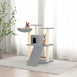 vidaXL Arbre à chat avec griffoirs en sisal Gris clair 83 cm