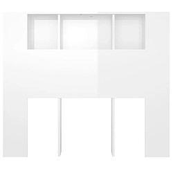 Avis vidaXL Armoire de tête de lit blanc brillant 120x18,5x102,5 cm