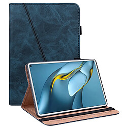 Etui en PU sangle de stylo, antichoc avec porte-cartes et support bleu pour votre Huawei MatePad Pro 10.8 (2021)