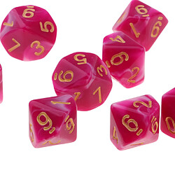 Avis 10x dés de jeu 16 dés 16mm Dice pour jeux de société / enseignement des mathématiques Rose + Blanc