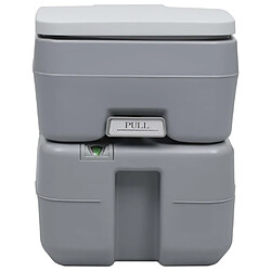 vidaXL Toilette portable de camping Gris 20+10 L