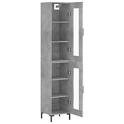 Avis vidaXL Buffet haut Gris béton 34,5x34x180 cm Bois d'ingénierie