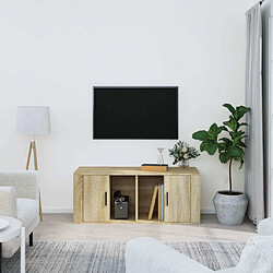 Maison Chic Meuble TV scandinave - Banc TV pour salon Chêne sonoma 100x35x40 cm Bois d'ingénierie -MN27728