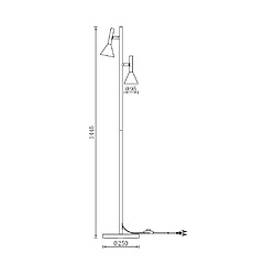 BRAYTRON Lampadaire métal 2xGU10 Noir IP20