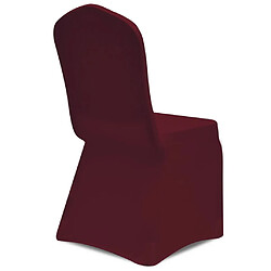 Decoshop26 Housse de chaise extensible 4 pcs Bordeaux DEC022360 pas cher