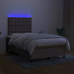 Acheter Maison Chic Lit adulte- Lit + matelas,Sommier à lattes de lit avec matelas et LED Taupe 120x200 cm -GKD75893