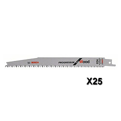 Bosch Lame de scie sabre S 2345 X L.200mm B.19mm TPI 6-10 25-4,3mm 25 St./Karte