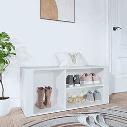 Maison Chic Armoire à Chaussures,Meuble de Rangement à Chaussures Blanc 100x35x45 cm Bois d'ingénierie -MN86830