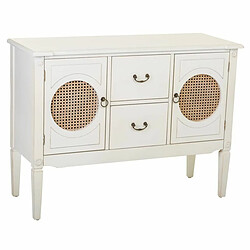 Meuble d'Entrée Alexandra House Living Blanc Rotin Bois d'épicéa Bois MDF 78 x 40 x 106 cm