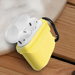 Avizar Étui Boitier Airpods 1 et 2 Protection Silicone Mousqueton intégré - jaune pas cher