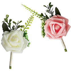 Fleurs de rose artificielles en PE Corsages et boutonnière pas cher