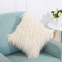 Wewoo Coussin de voyage Velvet Long En Peluche Couverture Populaire Carré Furry Maison Lit Décoration Taie D'oreiller, Taille: 45 x 45 cm (Beige)