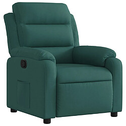 vidaXL Fauteuil inclinable Vert foncé Tissu