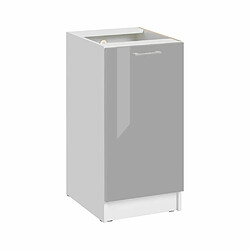 Cuisineandcie - Meuble bas de cuisine Eco Gris Brillant 1 porte L 40 cm