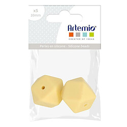 Artemio 2 perles silicone hexagonales - 17 mm - jaune