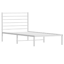 Maison Chic Lit adulte - Cadre de lit métal avec tête de lit pour chambre blanc 100x190 cm -MN54254 pas cher