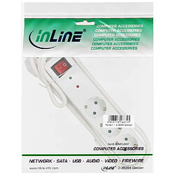 InLine® Power Strip 3 ports 3x Type F allemand avec protection OC et commutateur blanc 1,5 m