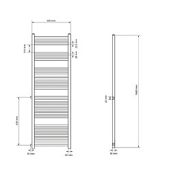 Acheter LuxeBath Radiateur de rénovation Remplacement Radiateur de salle de bain Radiateur 500x1600 mm