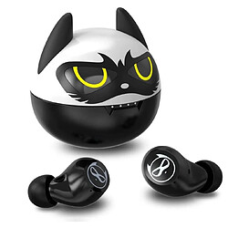 Chrono Écouteurs sans fil Chronus Cool Bat Design TWS Écouteurs sans fil pour enfants Adulte Bluetooth 5.0 Étanche Sport TWS Casque stéréo avec micro intégré pour iPhone/Android(noir)