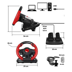 Acheter CASQUE PC + Volant et pédales de jeu Vidéo Race Pro Wheel 1 compatible WINDOWS 11/ PC SPIRIT OF GAMER PROGRAMMABLE 6 boutons