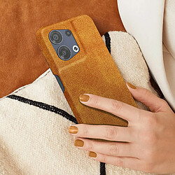 Avizar Coque pour Oppo Reno 8 5G Simili Cuir Texturé Intérieur Rigide Ultra-Fine Camel pas cher