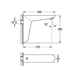 Avis Robinet infrarouge Mural Lavabo Euroeco Cosmopolitan E Chromé GROHE 36274000