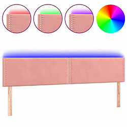 Maison Chic Tête de lit scandinave à LED,meuble de chambre Rose 180x5x78/88 cm Velours -MN58449