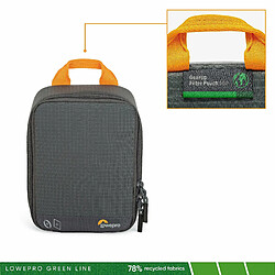 Abc Lowepro Gearup Filter Pouch 100, Étui à Filtre pour Appareil Photo, Étui à Filtre avec 10 Filtres en Feuille, 2 Filtres Ronds, Support de Filtre, Étui à Carte Anti-Rayures, Tissus Recyclés, Gris