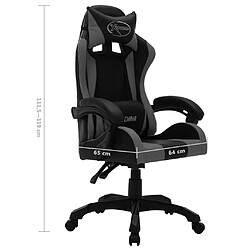 vidaXL Fauteuil de jeux vidéo avec LED RVB Gris et noir Similicuir pas cher