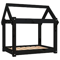 vidaXL Lit pour chien Noir 71x55x70 cm Bois de pin solide