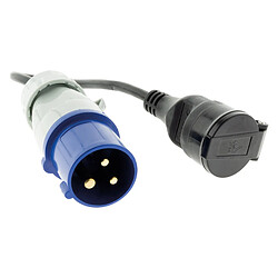 Adaptateur femelle 16A 2P+T en mâle CEE17 - Zenitech