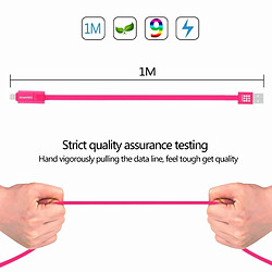 Wewoo Câble Magenta pour iPhone, Galaxy, Huawei, Xiaomi, LG, HTC et autres smartphone, Longueur: 1m 2 en 1 Micro USB & Lightning vers USB Data Sync de charge pas cher