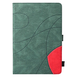 Etui en PU bicolore avec porte-cartes vert pour votre Samsung Galaxy Tab S5e/T720/725