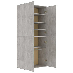 Acheter Maison Chic Armoire à Chaussures Gris béton,Meuble de Rangement à Chaussures 80x39x178 cm Aggloméré -MN73875