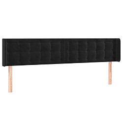 Avis Maison Chic Tête de lit scandinave à LED,meuble de chambre Noir 203x16x78/88 cm Velours -MN11692